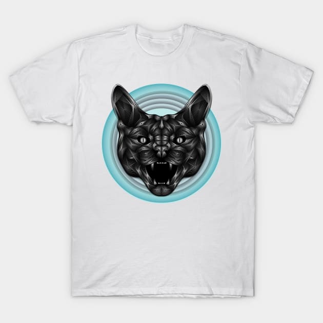 Evil black cat T-Shirt by DmitryPayvinart